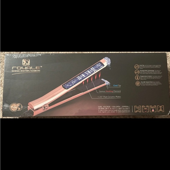 Royale Diamond Collection Genius Heating Element Hair Straightener: Rose Gold - Picture 2 of 5